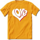 Love - Valentijn T-Shirt | Grappig Valentijnsdag Cadeautje voor Hem en Haar | Dames - Heren - Unisex | Kleding Cadeau | - Geel - 3XL