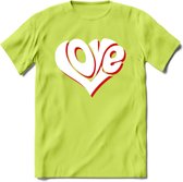 Love - Valentijn T-Shirt | Grappig Valentijnsdag Cadeautje voor Hem en Haar | Dames - Heren - Unisex | Kleding Cadeau | - Groen - XL