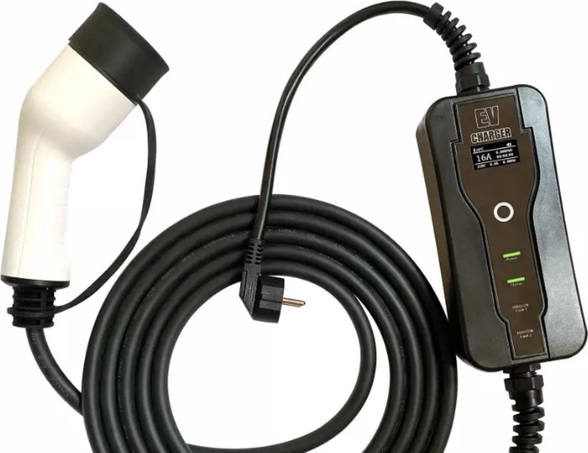 EV-oplaadkabel, 16 A, 10 M, Max. 11 KW, Verlengsnoer, Compatibel Met Type 2 Elektrische Voertuigladers 3 Fase Ac 480 V 50 Hz Ip65 Autolaadkabel Met Draagtas P 010631827790
