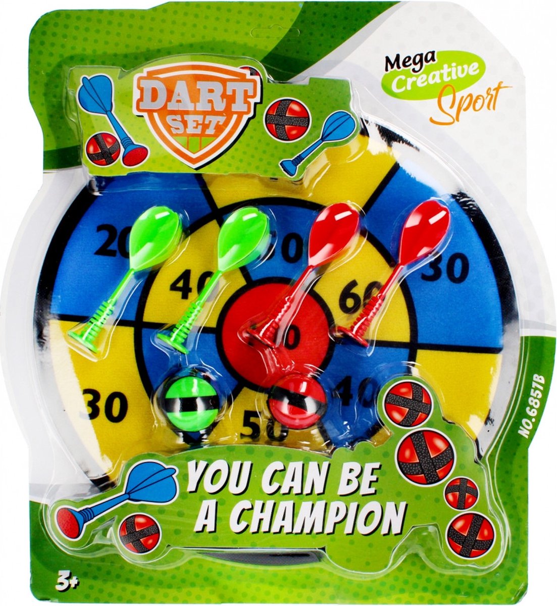Mega Creative - Dartbord met Klittenbandpijlen- ballen