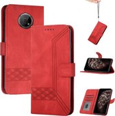 Voor Nokia G10 / G20 / G30 Cubic Skin Feel Flip lederen telefoonhoes (rood)