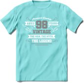 98 Jaar Legend T-Shirt | Zilver - Wit | Grappig Verjaardag en Feest Cadeau | Dames - Heren - Unisex | Kleding Kado | - Licht Blauw - M