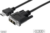 Digitus HDMI / DVI Adapterkabel HDMI-A stekker, DVI-D 18+1-polige stekker 10.00 m Zwart AK-330300-100-S Schroefbaar HDMI-kabel