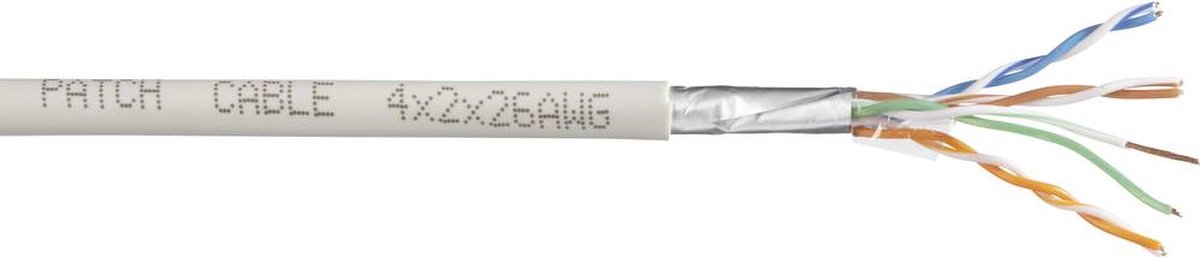 TRU COMPONENTS Netwerkkabel CAT 6 F/UTP 4 x 2 x 0.27 mm² Wit 50 m
