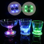 Sous-verres adhésifs LED pour verres et bouteilles - Sous-verre de tasse - Avec lumière - Sous-verre de tasse lumineux - Sous-verre avec lumière - Sous-verre en verre