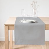 De Groen Home -45x135 - Velvet textiel Tafelloper -Licht grijs - Runner