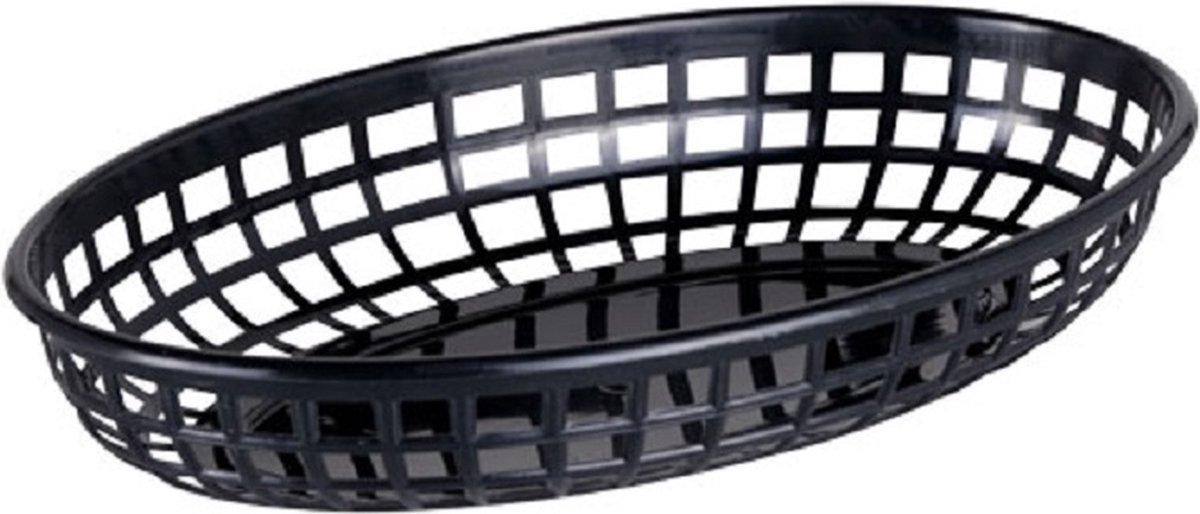 HAMBURGERMANDJE SET6 ZWART 23X14XH4CM