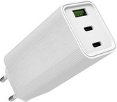 BeHello Charger 65W Adapter 2 x USB-C & 1 x USB-A  - White (Fast Charger)