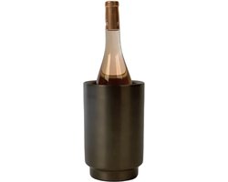 XLBoom Rondo Wijnkoeler - RVS - Zwart - 13 × 13 × 20 cm