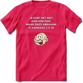 Je kunt het niet aan hem zien T-Shirt | Grappig Abraham 50 Jaar Verjaardag Kleding Cadeau | Dames – Heren - Roze - XXL