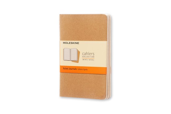 Moleskine Cahier Journals - Pocket - Gelinieerd - Bruin - set van 3