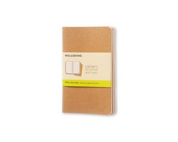 Moleskine Cahier Journals - Pocket - Blanco - Bruin - set van 3