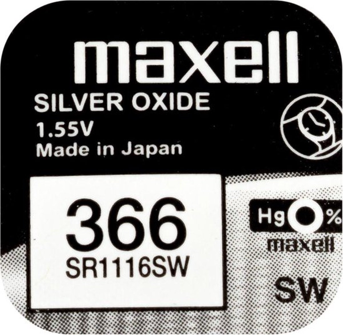 MAXELL - 366 - SR1116SW - Zilveroxide Knoopcel - horlogebatterij - 2 (twee) stuks