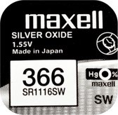 MAXELL - 366 - SR1116SW - Pile Knoopcel en oxyde d'argent - Pile pour montre - 2 (deux) pièces