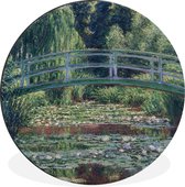WallCircle - Wandcirkel - Muurcirkel - The water-lily pond - Schilderij van Claude Monet - Aluminium - Dibond - ⌀ 90 cm - Binnen en Buiten
