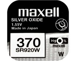 MAXELL 370 - SR920W - Zilveroxide Knoopcel - horlogebatterij - 2 (twee) stuks