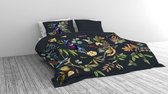 Snoozing Birdsong - Flanel - Dekbedovertrek - Tweepersoons - 200x200/220 cm - Donkerblauw