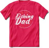 Fishing Dad - Vissen T-Shirt | Geel | Grappig Verjaardag Vis Hobby Cadeau Shirt | Dames - Heren - Unisex | Tshirt Hengelsport Kleding Kado - Roze - S