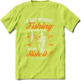A Day Without Fishing - Vissen T-Shirt | Oranje | Grappig Verjaardag Vis Hobby Cadeau Shirt | Dames - Heren - Unisex | Tshirt Hengelsport Kleding Kado - Groen - M