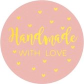 Handmade With Love stickers 50 STUKS! - Sluitstickers - Sluitzegel - Gebak - Koekjes - Sieraden - Small Business - Envelopsticker - Traktatie zakje - Cadeau - Cadeauzakje - Kado -