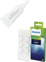 SET - Saeco Philips siliconenvet - smeermiddel zetgroep en reiniging tabletten onderhoud - coffee oil remover - reinigingstabletten origineel Saeco Philips