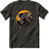 Vissen T-Shirt | Grappig Verjaardag Vis Hobby Cadeau Shirt | Dames - Heren - Unisex | Tshirt Hengelsport Kleding Kado - Donker Grijs - M