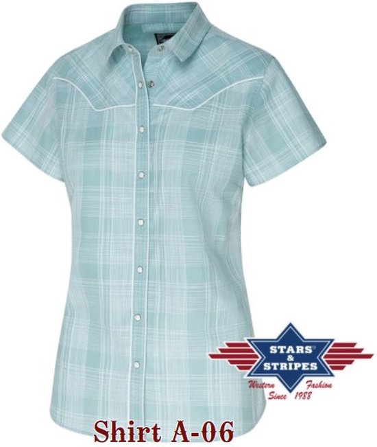 STARS & STRIPES dames korte mouwen Westernblouse Ella - Westernwear