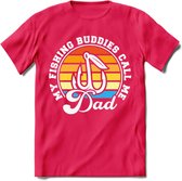 Fishing Dad - Vissen T-Shirt | Grappig Verjaardag Vis Hobby Cadeau Shirt | Dames - Heren - Unisex | Tshirt Hengelsport Kleding Kado - Roze - XL