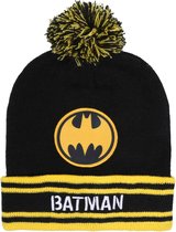 Warme, zwart-gele muts met pompon - BATMAN / 52 cm