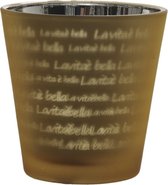 J-Line Theelichthouder La Vita Glas Goud 7X7Cm Set van 10 stuks