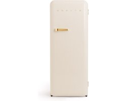 CREATE - Koelkast in retrostijl - Gebroken wit - Handvat Goud - FRIDGE RETRO 281L