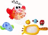 Badspeelgoed - Badspeeltjes - Speelgoed Bad - Baby cadeau - Peuter cadeau - Baby, Peuter, Kleuter - 0, 1, 2, 3, 4, 5 Jaar - Krab met Bubbels en Muziek , Schepnetje met Knijpdiertje