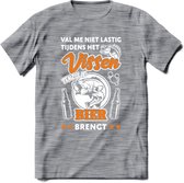 Val Me Niet Lastig Tijdens Het Vissen T-Shirt | Oranje | Grappig Verjaardag Vis Hobby Cadeau Shirt | Dames - Heren - Unisex | Tshirt Hengelsport Kleding Kado - Donker Grijs - Gemal