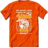 Val Me Niet Lastig Tijdens Het Vissen T-Shirt | Geel | Grappig Verjaardag Vis Hobby Cadeau Shirt | Dames - Heren - Unisex | Tshirt Hengelsport Kleding Kado - Oranje - 3XL