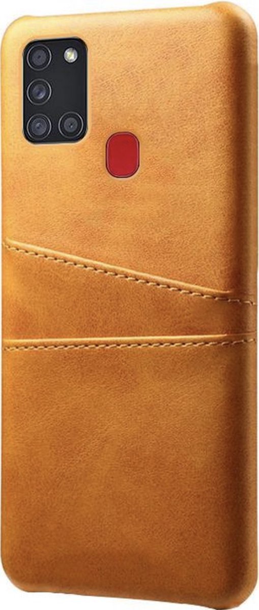 Backcover geschikt voor Samsung Galaxy A21s - Bruin - PU Leer - Pasjeshouder