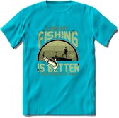 A Bad Day Fishing - Vissen T-Shirt | Groen | Grappig Verjaardag Vis Hobby Cadeau Shirt | Dames - Heren - Unisex | Tshirt Hengelsport Kleding Kado - Blauw - XXL