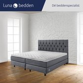 Luna Bedden - Boxspring Bella - 180x200 Compleet Antraciet Gecapitonneerd Bed