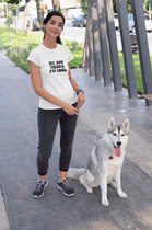 Peace Love Dogs T-Shirt,Grappige T-shirt,Uniek Cadeau Voor Hondenliefhebbers,Hondeneigenaar Geschenken,Unisex Zachte Stijl T-Shirt,D001-027W, XL, Wit