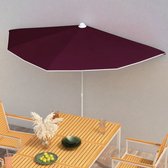 vidaXL Parasol half met paal 180x90 cm bordeauxrood