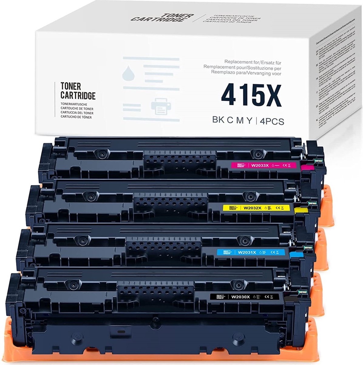 Pack de 4 cartouches d'encre HP 207A compatible - Avec puce