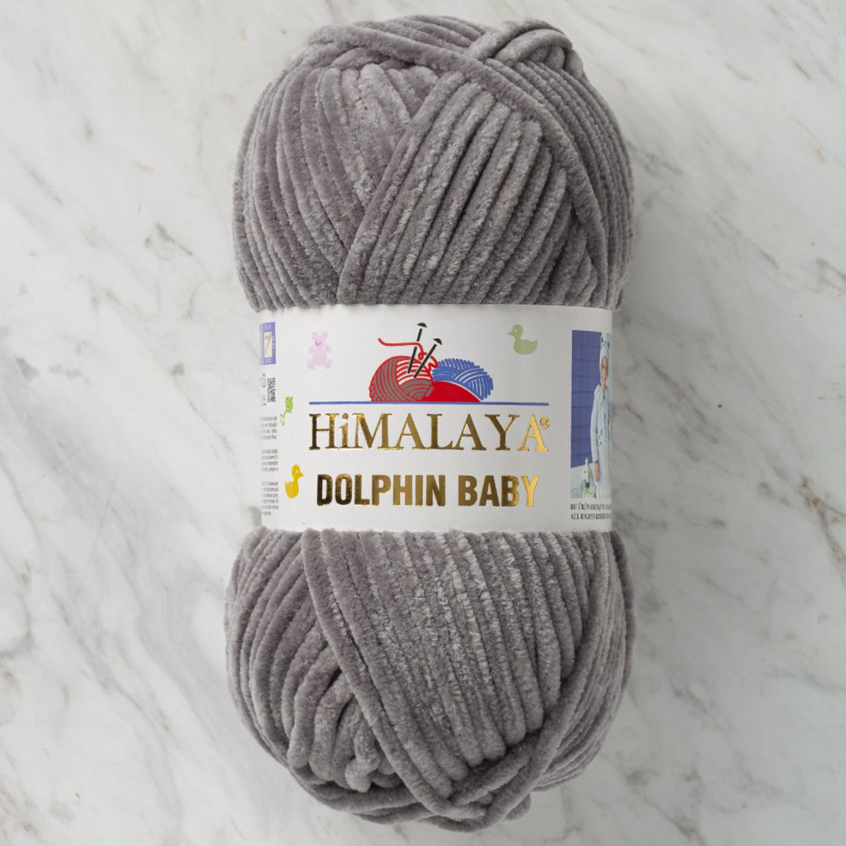Himalaya Dolphin Baby 80320 Grijs Fluwelen Garen, Breien en Haken, 100g, Super Zacht, Fluweel Breigaren, Volumineuze Pluche, Schijnen Fluweelachtig, Chenille Dolfijn Baby Wol, Amigurumi, Velluto Velours, Breiwol, Haakgaren, Kind Deken