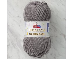 Himalaya Dolphin Baby 80320 Grijs Fluwelen Garen, Breien en Haken, 100g, Super Zacht, Fluweel Breigaren, Volumineuze Pluche, Schijnen Fluweelachtig, Chenille Dolfijn Baby Wol, Amigurumi, Velluto Velours, Breiwol, Haakgaren, Kind Deken