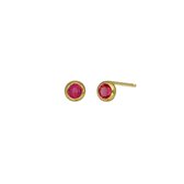 Victoria Cruz A3959-04DT Zilveren Oorknopjes - Dames - Kristal - Roze - 4 mm Doorsnee - Zilver - Gold plated (Verguld/Goud op Zilver)