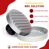 BBQ Solutions Hamburgerpers - RVS - Antiaanbaklaag - 11 cm diameter - Vaatwasserbestendig