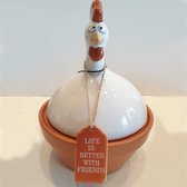 Kip keramiek terracotta Life is better with friends J-Line