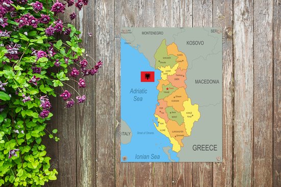 Behangcirkel - Kaart van Kroatië met de kleuren van de Kroatische vlag Behangcirkel - Kaart van Kroatië met de kleuren van de Kroatische vlag