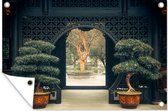 Tuinposter - Tuindoek - Tuinposters buiten - Chinese bonsaiboom - 120x80 cm - Tuin