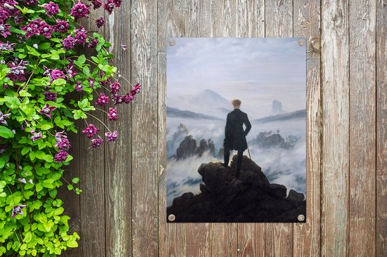 Tuin decoratie De wandelaar boven de nevelen - Schilderij van Caspar