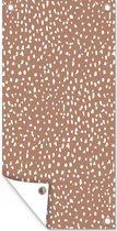 Décoration murale extérieur Dots - Wit - Marron - 80x160 cm - Toile de jardin - Affiche extérieure
