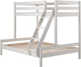 Vipack - Stapelbed Triple - 140x200 - Wit - inclusief matrassen